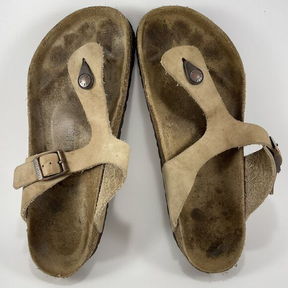 Birkenstock Gizeh Thong Sandals Womens Size 41 US Size 10-10.5 Brown Leather - Picture 6 of 9